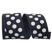 The Ribbon Roll 2.5" x 20yd. Satin Wired Large Dots Ribbon