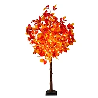 4ft. Pre-Lit Autumn Artificial Fall Tree with 160 Warm White LED Lights