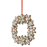 5" Gingerbread Snowflake Wreath Ornament