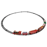 22 Piece Red Battery Operated Lighted & Animated Christmas Train Set with Music & Sound