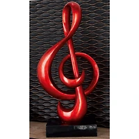 33" Red Polystone Contemporary Abstract Sculpture
