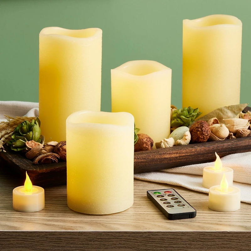 12 Packs: 9 ct. (108 total) Basic Elements™ Ivory LED Candle Set with Remote by Ashland®