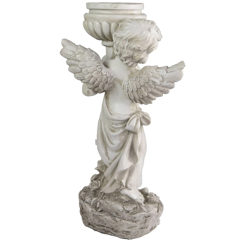17.5" Cherub Angel Bird Bath Outdoor Garden Statue