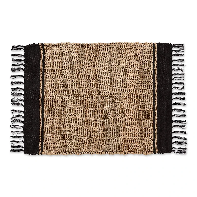 DII® Black With Natural Jute Stripes Hand-Loomed Rug, 2ft. x 3ft.