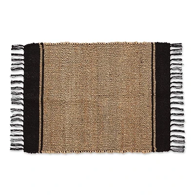 DII® Black With Natural Jute Stripes Hand-Loomed Rug, 2ft. x 3ft.