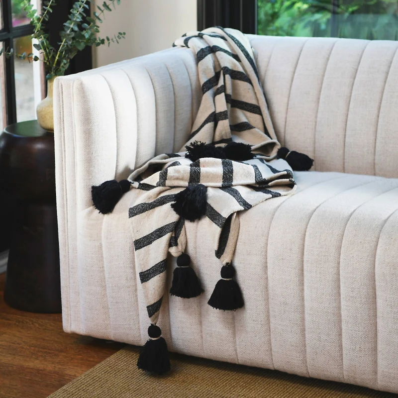 Hello Honey® Striped Cotton Throw Blanket with Tassels