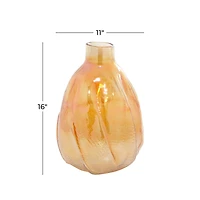 CosmoLiving by Cosmopolitan 16" Gold Glass Contemporary Vase