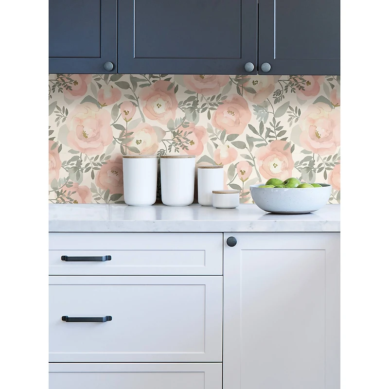 NuWallpaper Rose Peachy Keen Peel & Stick Wallpaper