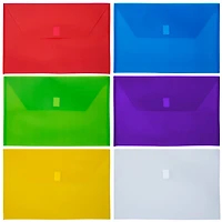 JAM Paper 9.5" x 14.37" Hook & Loop Closure Plastic Envelopes, 6ct.
