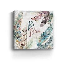 Tribal Feathers Square I Canvas Giclee