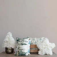 Hello Honey® 19" Cream Shag Tree-Shaped Throw Pillow