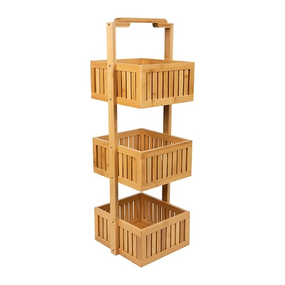 Organize It All Lohas Bamboo Deluxe 3-Tier Bathroom Caddy
