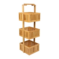 Organize It All Lohas Bamboo Deluxe 3-Tier Bathroom Caddy