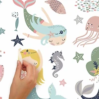 RoomMates Sweet Pastel Mermaids Peel & Stick Wall Decals
