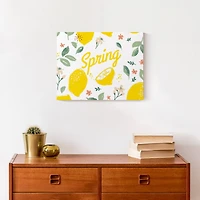 Spring Lemon Pattern 11" x 14" Canvas Wall Art