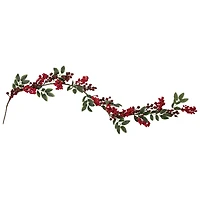 5ft. Christmas Leaves & Red Berries Artificial Garland