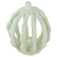 7" LED Lighted Skeleton Pumpkin