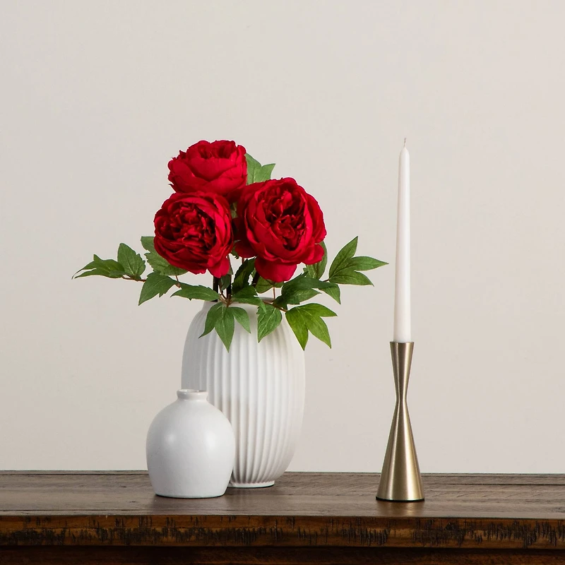 20" Red Peony Flower Stems, 3ct.