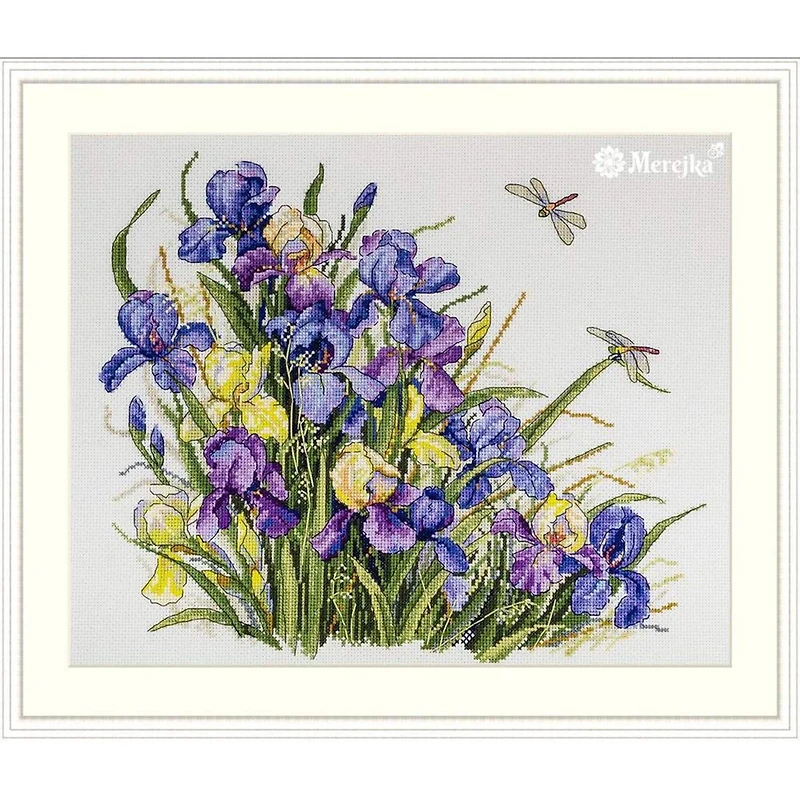 Merejka Irises Counted Cross Stitch Kit
