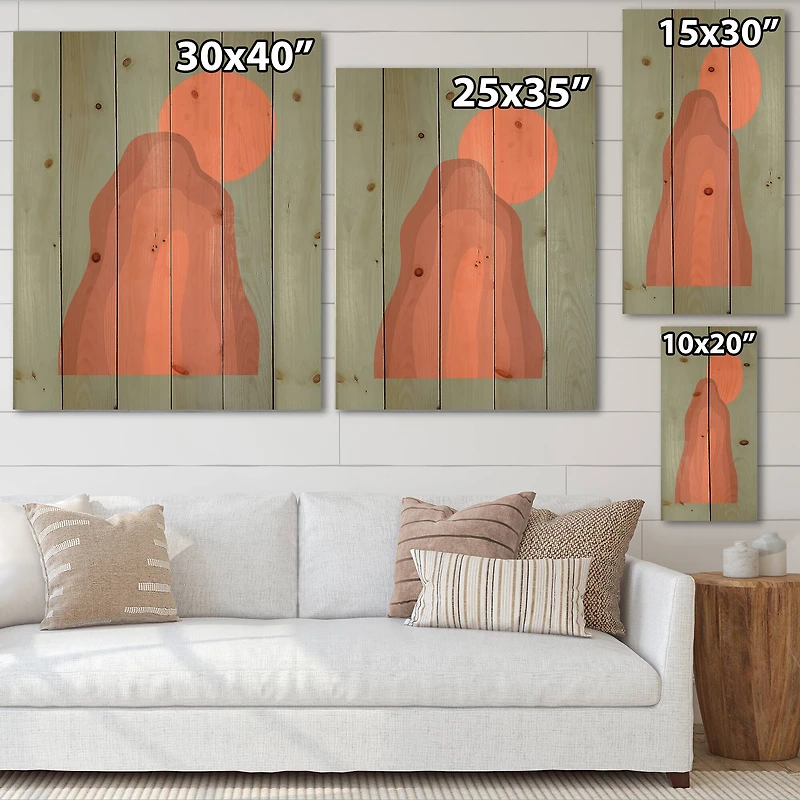 Designart - Pink Sunset Mountain Landscape