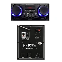 beFree Sound Double 10" Subwoofer Portable Bluetooth Party Speaker With Reactive Lights