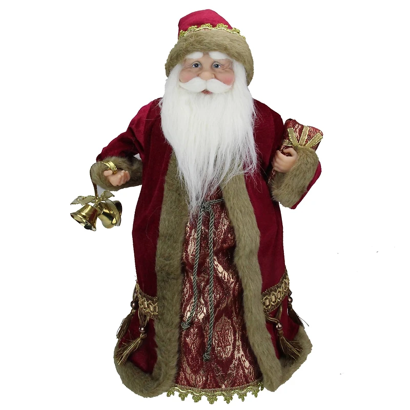 18" Burgundy Santa Claus Christmas Tree Topper