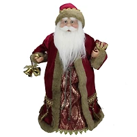 18" Burgundy Santa Claus Christmas Tree Topper