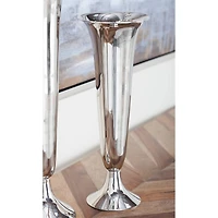 The Novogratz 14" Silver Aluminum Traditional Vase