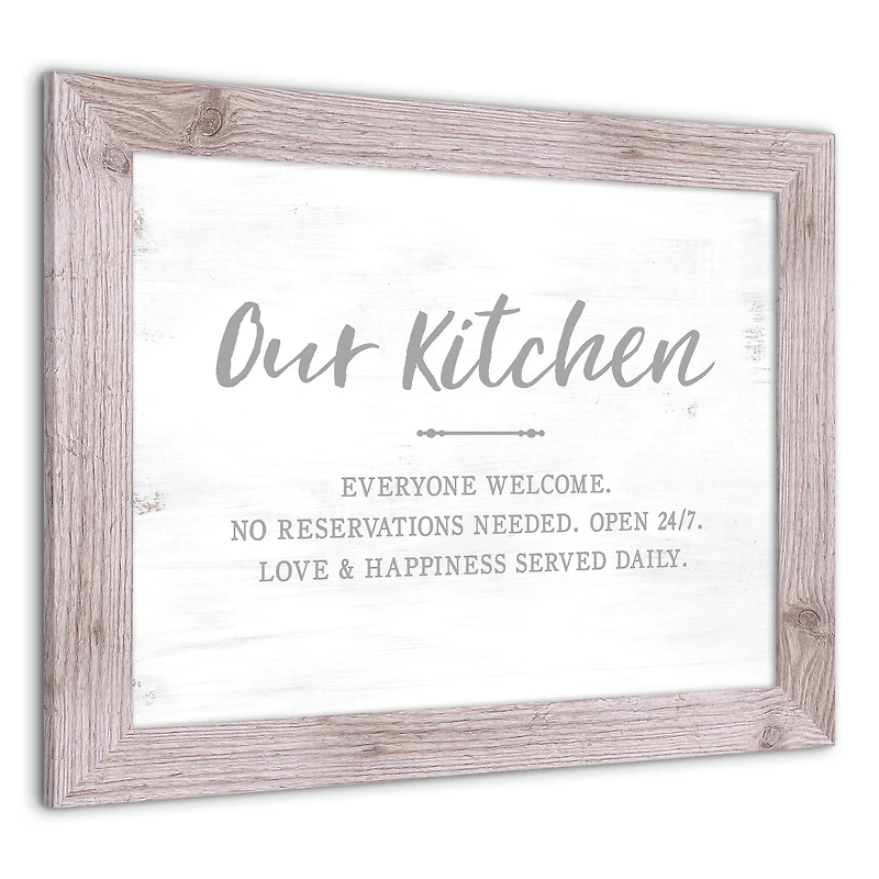 Our Kitchen 20" x 16" Western White Framed Print