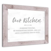 Our Kitchen 20" x 16" Western White Framed Print