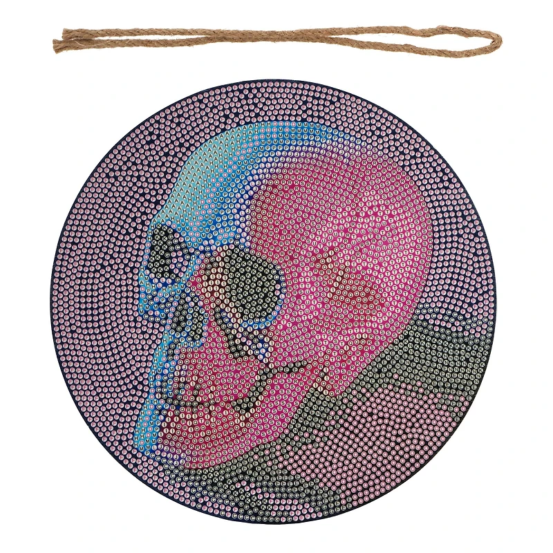 8" Neon Skull Round Wood Plaque Diamond Art Kit by Make Market®