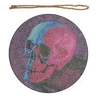 8" Neon Skull Round Wood Plaque Diamond Art Kit by Make Market®