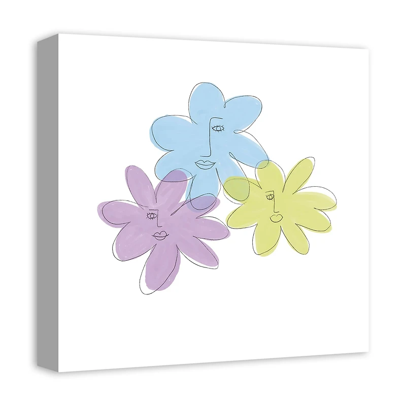 Flower Faces 16" x 16" Canvas Wall Art