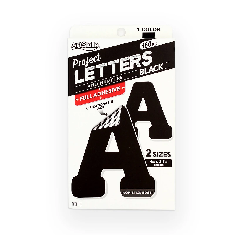 ArtSkills® 2.5" to 4" Black 160 Piece Paper Poster Letter Set