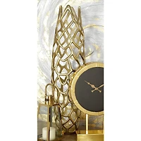 Gold Aluminum Contemporary Vase