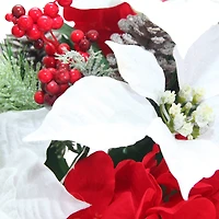 18.5" Deluxe White Poinsettia & Red Hydrangea Mix Bush by Ashland®