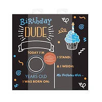 RoomMates 12" Double-Sided Birthday Dude Chalkboard