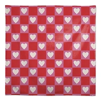 Heart Checkered Board Pattern 58" x 58" Tablecloth