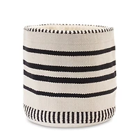 Black & White Striped Woven Cotton Basket Set