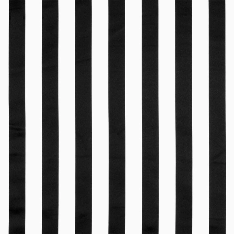 Black/White Stripe Matte Satin