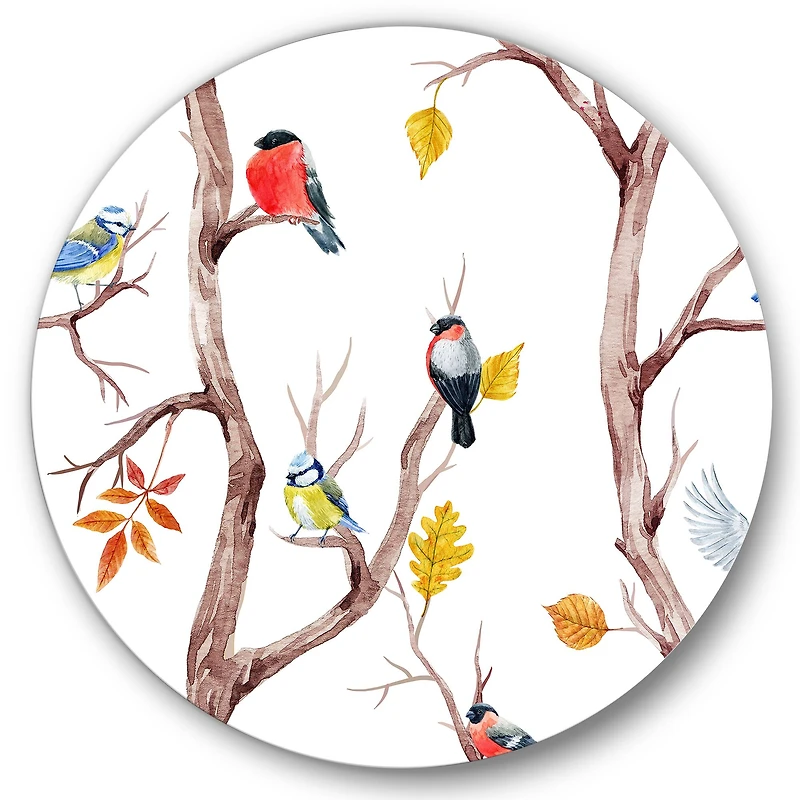 Designart - Fall Trees and Little Birds