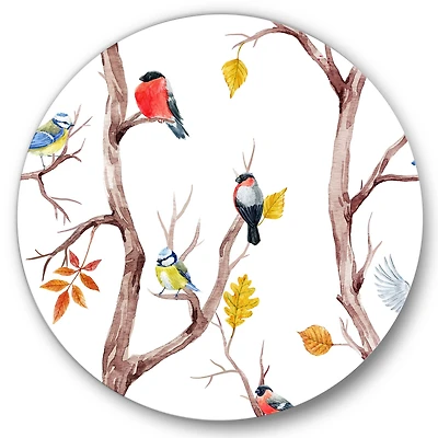 Designart - Fall Trees and Little Birds