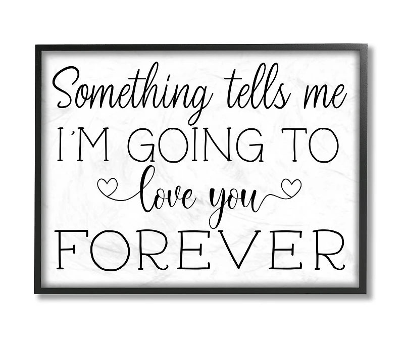 Stupell Industries Love You Forever Quote Wall Art in Black Frame