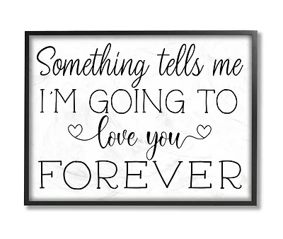 Stupell Industries Love You Forever Quote Wall Art in Black Frame