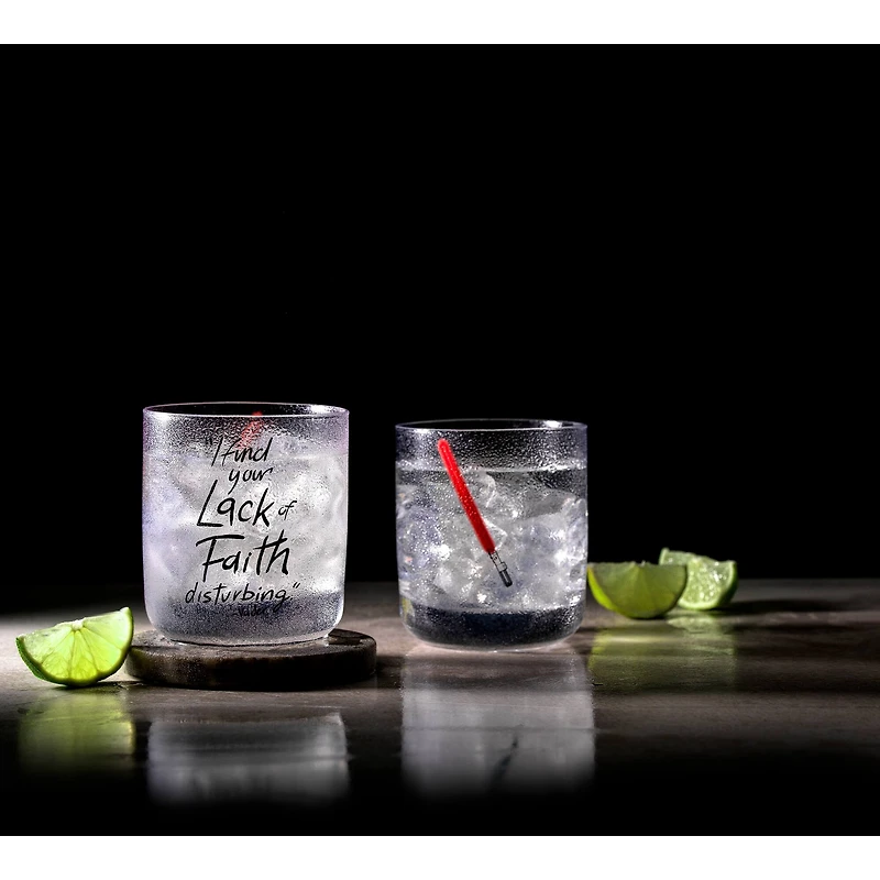 JoyJolt® Star Wars™ 10oz. New Hope Darth Vader Red Lightsaber Short Drinking Glass, 2ct.