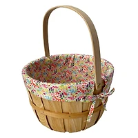 Floral Fabric Lined Chipwood Easter Basket by Ashland