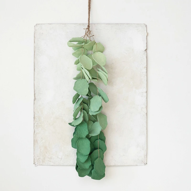 Hello Honey® 4.5ft. Green Hand-Painted Paper Mache Eucalyptus Bunch Wall Hanging