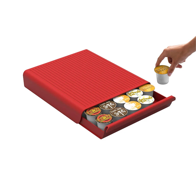 Mind Reader Red Single Serve Coffee Pod Drawer and Holder