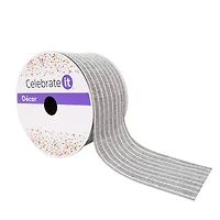 2.5" x 25ft. Faux Linen Wired Pinstripe Ribbon by Celebrate It™ Décor