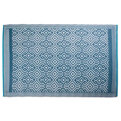 DII® Blue Moroccan Outdoor Rug, 4ft. x 6ft.